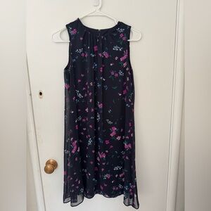 DKNY Floral Midi Dress - Black and Pink